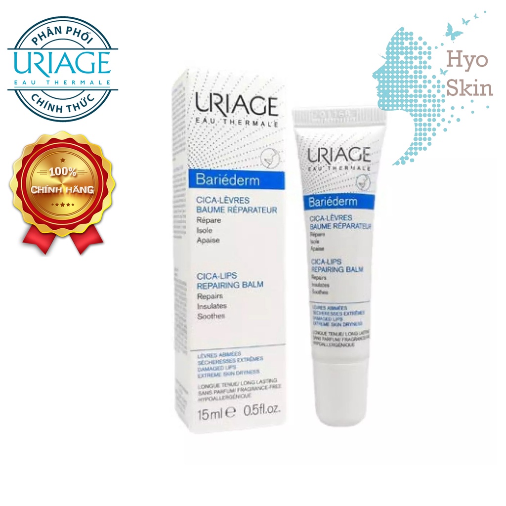 [CHÍNH HÃNG] Kem Chăm Sóc Môi Khô, Nứt Nẻ URIAGE BARIEDERM CICA-LEVRES BAUME PROTECTEUR 15ml