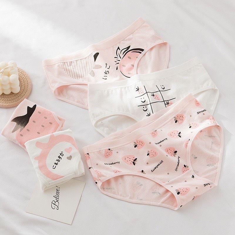 Set 5 Quần Lót Cotton Nâng Mông Thông Hơi In Hoạ Tiết Đáng Yêu SET01 | BigBuy360 - bigbuy360.vn