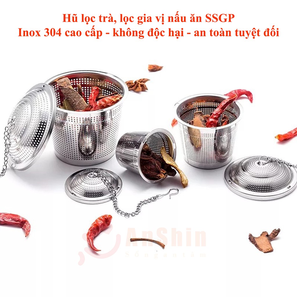 Hũ lọc trà và các loại gia vị SSGP - chất liệu inox 304 chuẩn, trọn đời không han gỉ hoen ố - có nhiều size