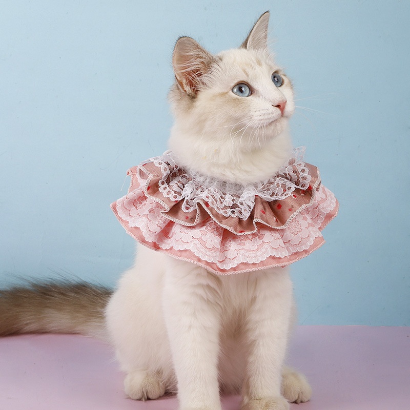 Khăn Đeo Cổ Nhiều Lớp Phối Ren Cho Thú Cưng