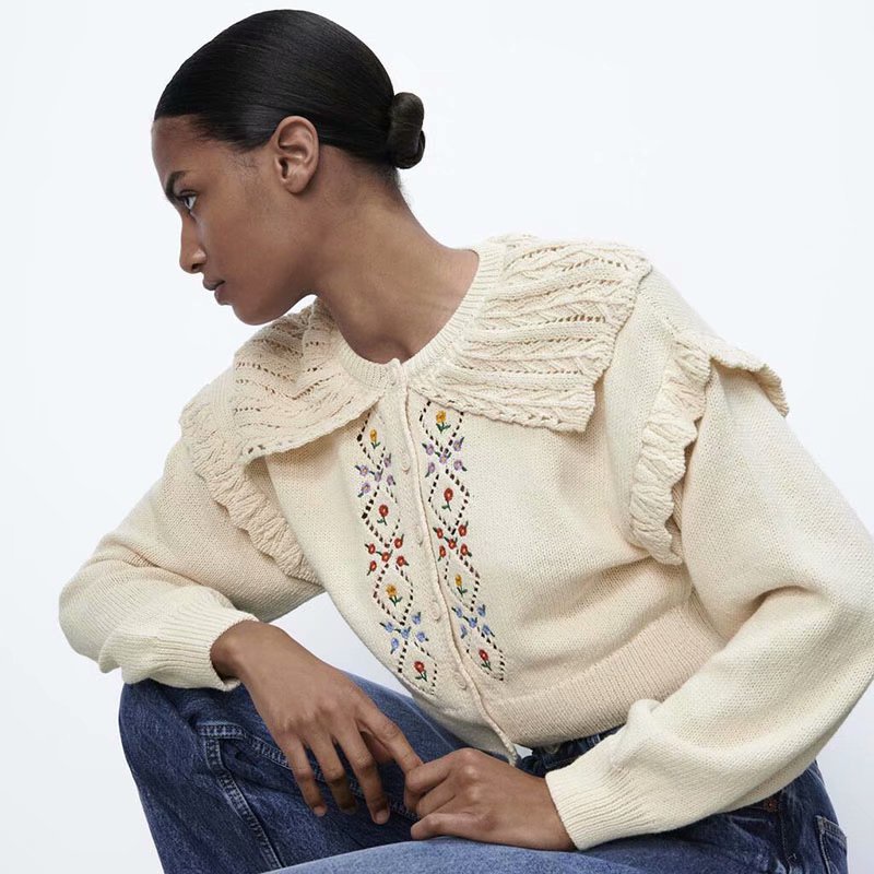Áo khoác Cardigan dệt kim thêu họa tiết thời trang mùa thu 2021 N8-47273