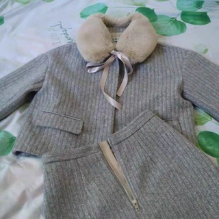 (SẴN) Set dạ cổ lông tiểu thư