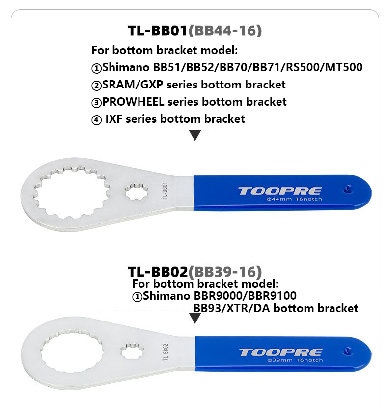 Toopre Cờ Lê Sửa Chữa Xe Đạp Mtb 44 / 40.5 / 39 / 46mm 16 Cho Shimano / Sram / Ixf / Dub / Bsa30