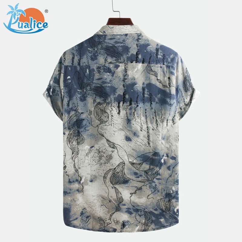 KEMEJA Áo Sơ Mi Tay Ngắn Cổ Bẻ In Họa Tiết Phong Cách Hawaii Thời Trang Mùa Hè Cho Nam Baju 96465660