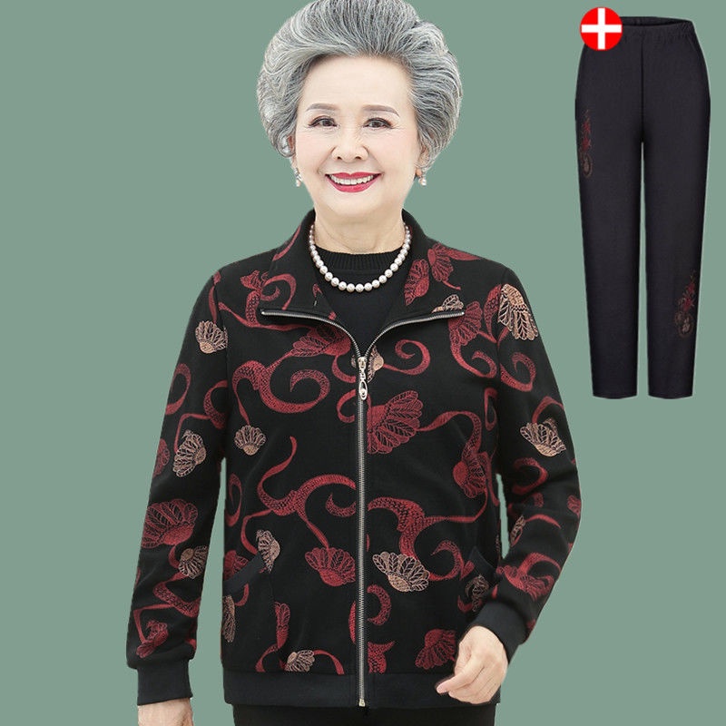 Bà ngoại Áo khoác mùa xuân 60 tuổi 70 Người trung niên và già của mẹ cardigan cho đàn ông