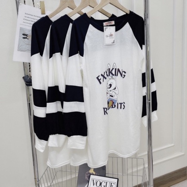 Áo phông giấy Áo thun mickey cổ tròn dài tay Áo Thun Dáng Rộng