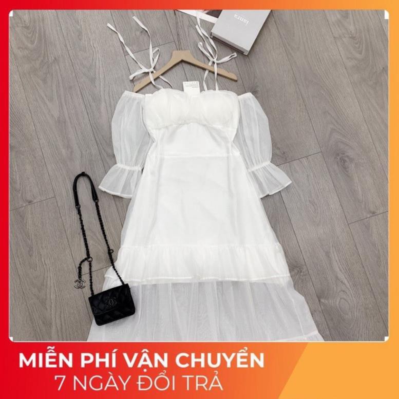 𝐅𝐑𝐄𝐄 𝐒𝐇𝐈𝐏 Váy Trắng Maxi Cực Cá tính Item Sống Ảo Du Lịch Chất tơ sợi qc cao cấp siêu mềm đẹp