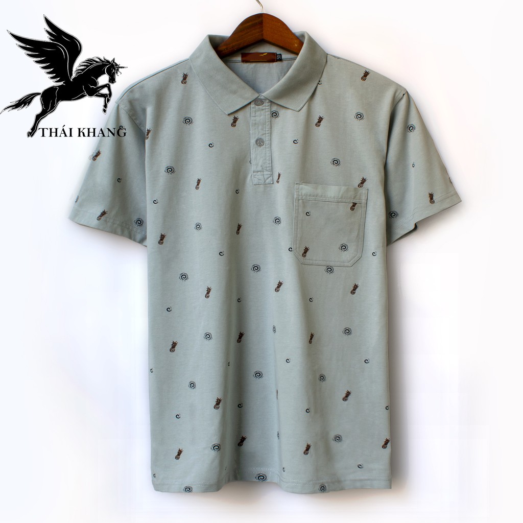 Áo thun nam trung niên cao cấp NHẬP KHẨU vải cotton 100%  loại áo thun nam có cổ tay ngắn họa tiết trái dứa TQC1 | BigBuy360 - bigbuy360.vn