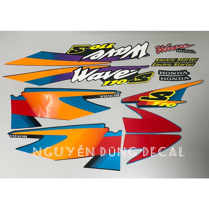 Nguyên bộ tem  Wave Thái 110s màu nhớt đời 2000_ Nguyễn Dũng Decal
