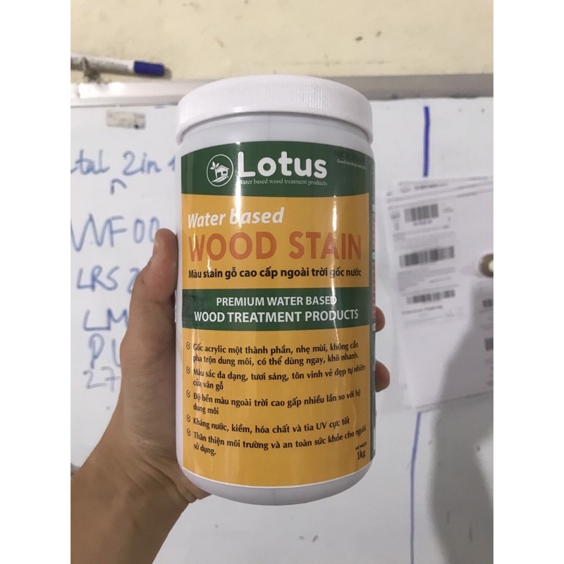 Sơn Gỗ- Màu Stain Gỗ, Không Dung Môi, Không Phai Màu, An Toàn, Hệ Nước WOOD STAIN (1kg)