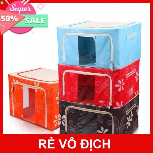 [Hot]-Hộp Đựng Chăn Màn Quần Áo Khung Thép Màu Sáng