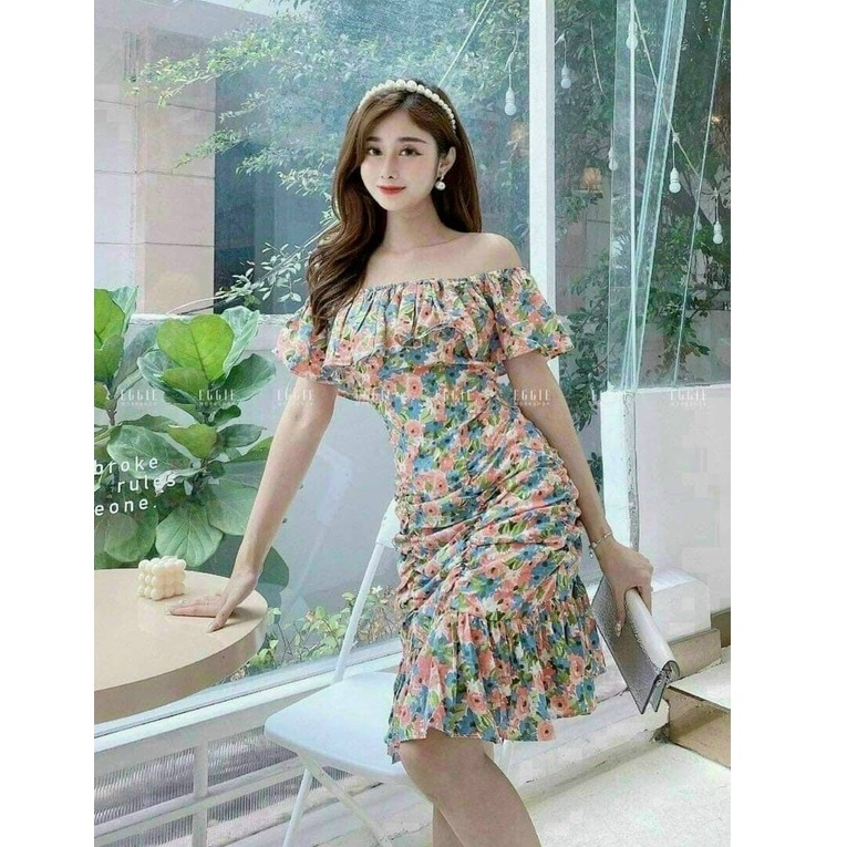Đầm nữ kiểu dáng đuôi cá thiết kế hoa lá body sang trọng tinh tế