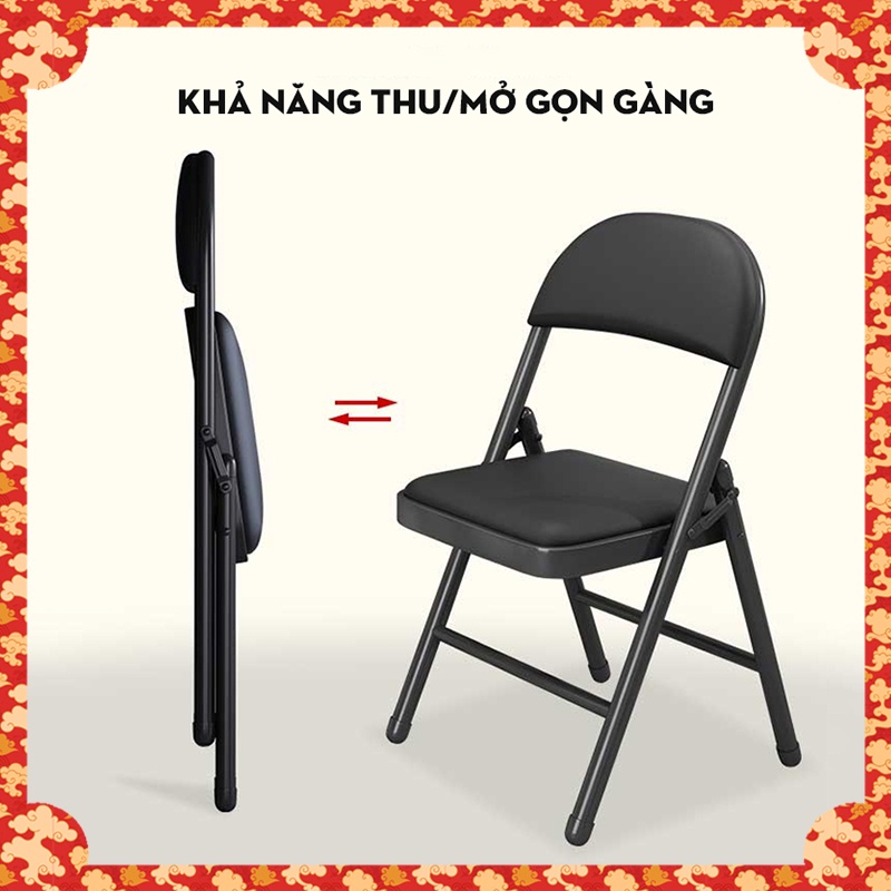 Ghế Xếp Văn Phòng Ghế Lớp Học Phòng Họp Ghế Eames Có Bọc Da Lót Đệm Phủ Sơn Tĩnh Điện Sang Trọng  Bảo Hành 1 Đổi 1