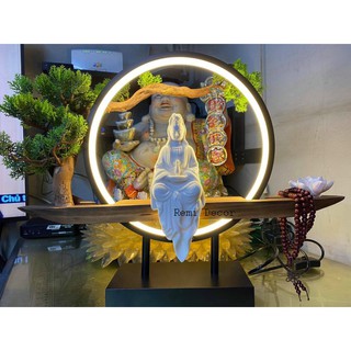 ▽✽♠2021 NEW Trang trí nhà đẹp - Tượng phật bà quan âm đặt kệ tủ Có đèn Led sáng Ảnh chụp tại cửa hàng Remi Decor