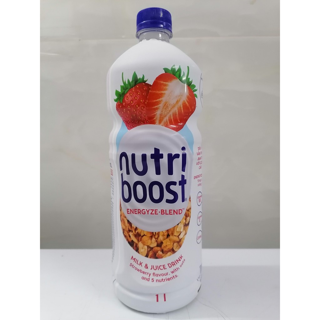 [1 Lít - DÂU] Sữa trái cây hương dâu [VN] NUTRIBOOST Strawberry Milk Flavour (bph-hk)