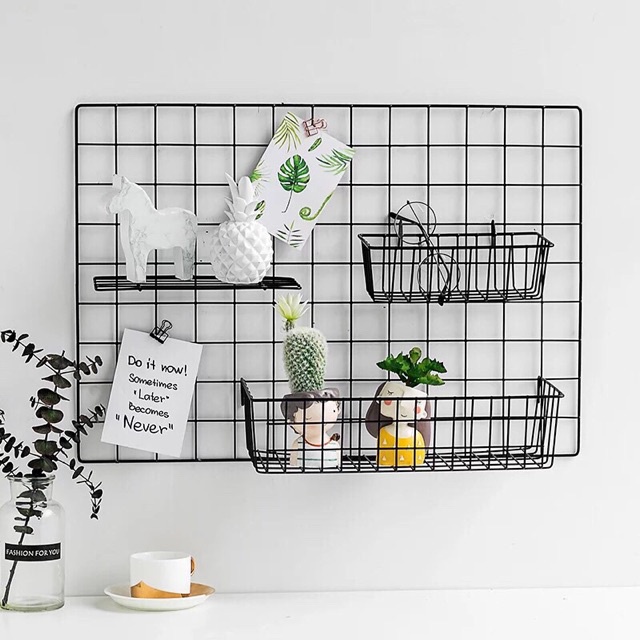 Khung lưới sắt -Tặng móc treo- trang trí treo tường- decor kt 35x35cm