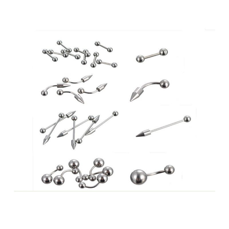 Set 85 Khuyên tai, môi, mũi, rốn Thép Titan 316L Không Rỉ - Bim's House