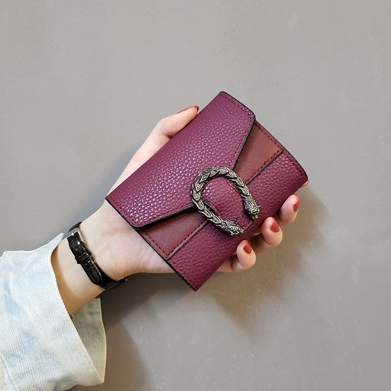 Wallete Ví thời trang nữ 2022 Âu Mỹ màu trơn nhỏ gọn