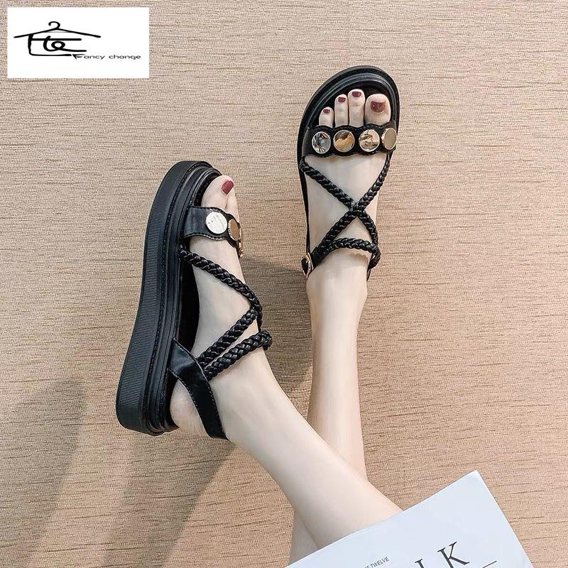 Giày Sandal Mùa Hè Đế Dày Phong Cách La Mã Thời Trang 2022 Cho Nữ