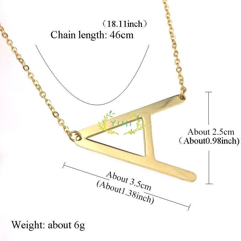 Phụ nữ vòng cổ bằng vàng 18KPhụ nữ Mặt dây chuyền Vòng cổ 26 Thư Anh Trang sức thời trang❤Yimi❤