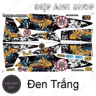 Tem rời Wave Alpha 110 Cá Chép Phong cách Nhật Bản ( Đời 2017 - 2021) - Tem 3 lớp chống phai màu