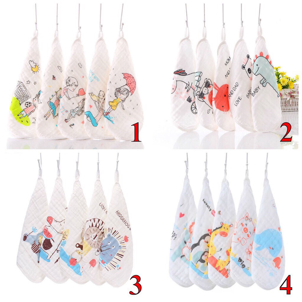 [RẺ VÔ ĐỊCH] Set 5 Khăn Xô 6 Lớp 30*30 Hàng Đẹp