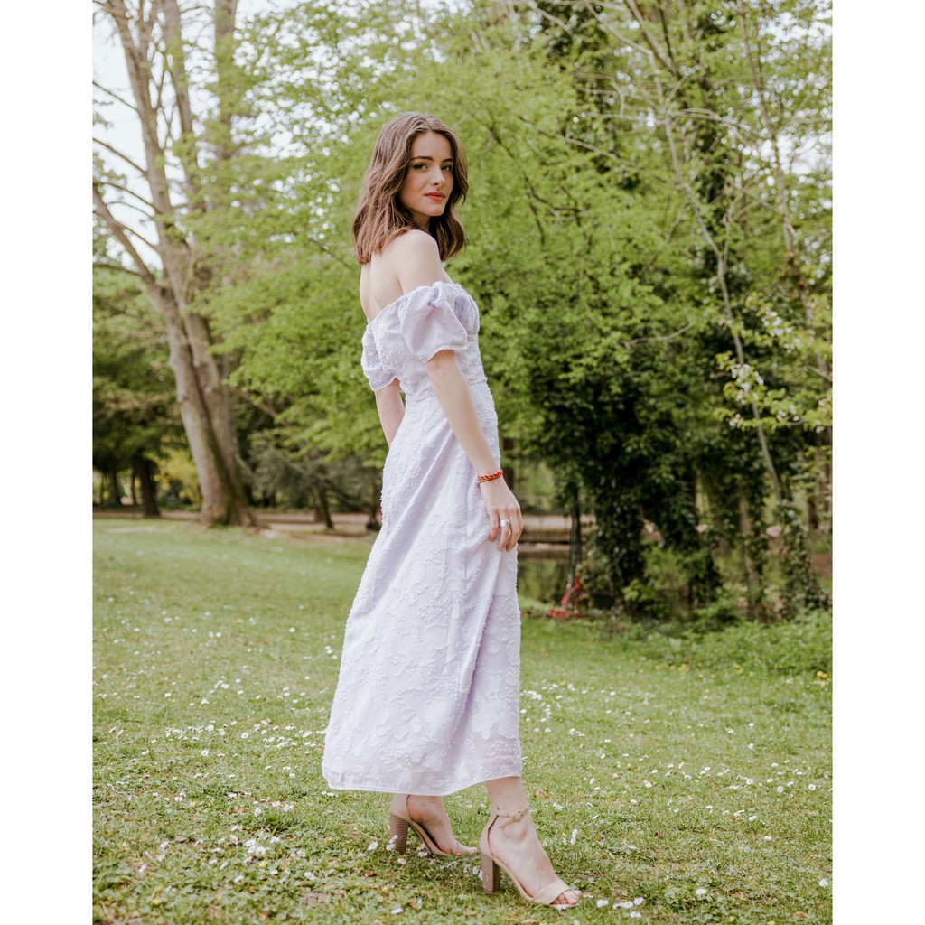 Đầm dài trễ vai dáng ôm Our new song màu Lilac - DEVONS STUDIO | BigBuy360 - bigbuy360.vn