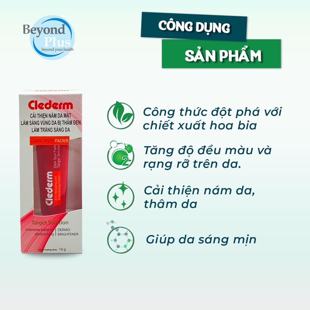 Gel Cải Thiện Nám Da Mặt Clederm Gel Giúp Làm Sáng Vùng Da Thâm Đen - Tuýp 10g