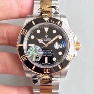 Đồng hồ Nam Rolex cơ automatic dây kim loại Rolex Submariner máy Nhật 40mm mặt đen vỏ vàng