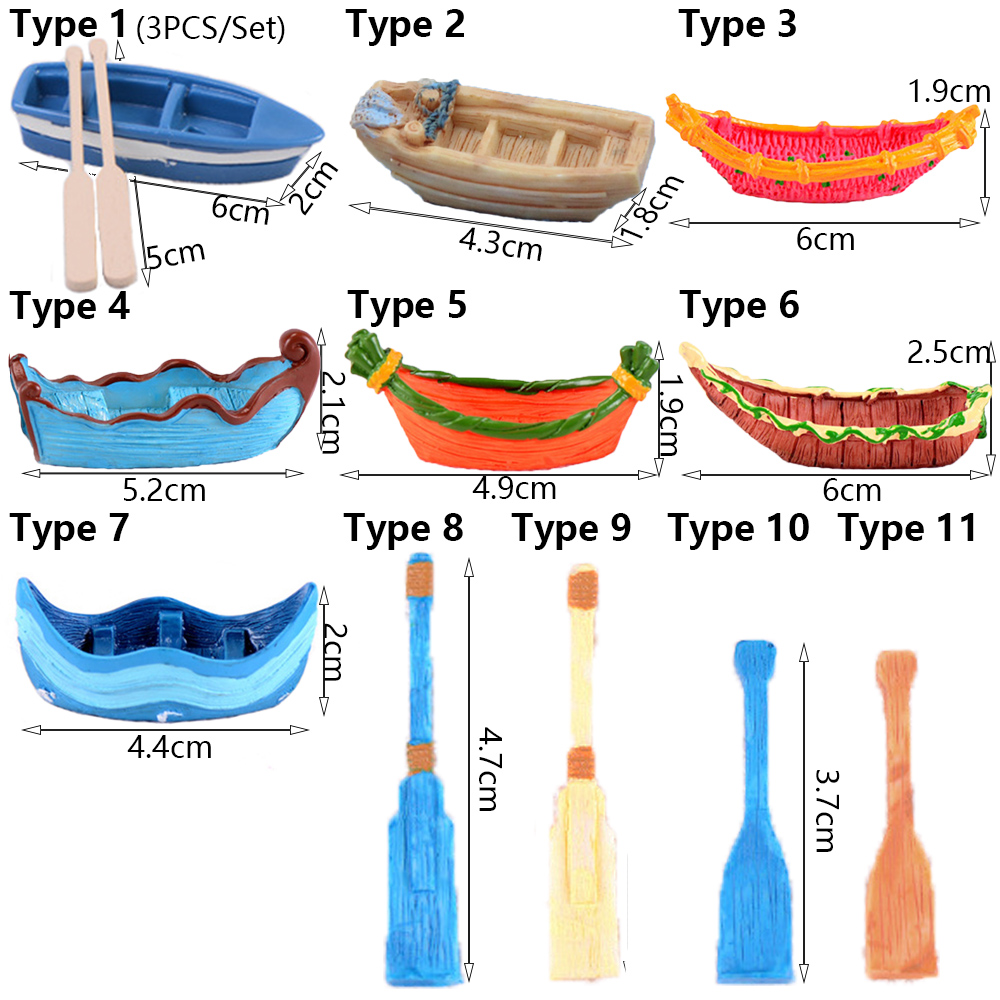 1 Đồ trang trí Thuyền Mini Bằng Nhựa Dùng Trang Trí