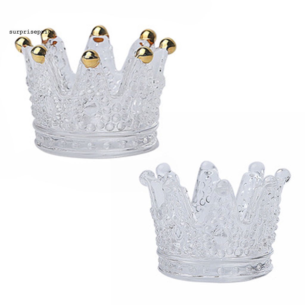 Khay đựng trang sức trong suốt viền mịn hình vương miện