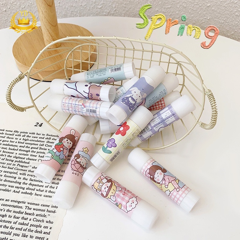 1 Keo Dán Màu Trơn Họa Tiết Hoạt Hình Đáng Yêu 9g