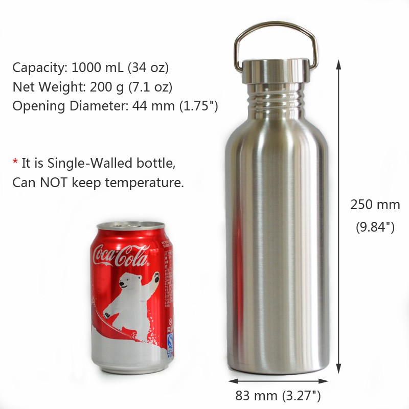 Bình Nước Inox 304 Dung Tích Lớn 1.2L 1.5L 2L 1200mL 1500mL 2000mL Không BPA Free