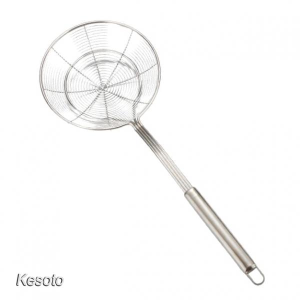 [KESOTO]Stainless Steel Skimmer Chinese Indian Strainer Ladle Frying Chicken 14cm