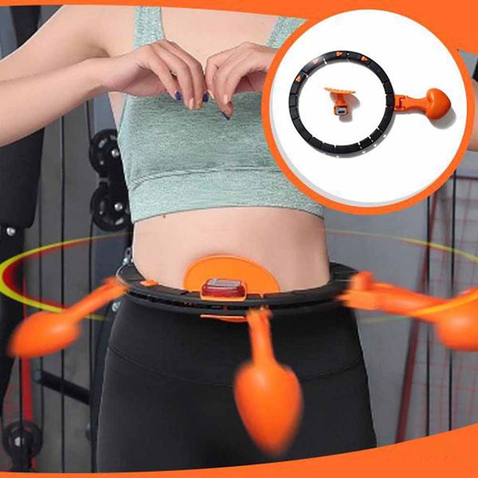 Vòng Lắc Eo Tự Động Thông Minh HULA HOOP Đến Số Vòng Giảm Mỡ Bụng Massage Điều Hòa Nhịp Tim
