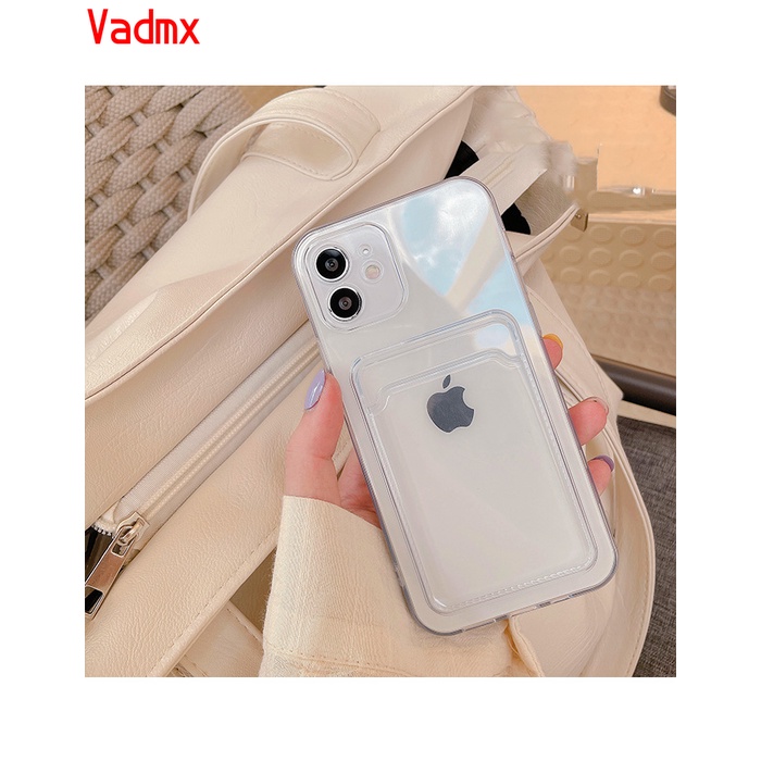 Ốp điện thoại silicon mềm có ngăn đựng thẻ cho Samsung galaxy s21 fe s21 s20 ultra plus s20 fe s10 lite s9 s8 plus