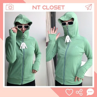 Áo khoác chống nắng nữ có bao tay , khẩu trang , 6 túi khóa kéo, vải coton NT Closet - AK058