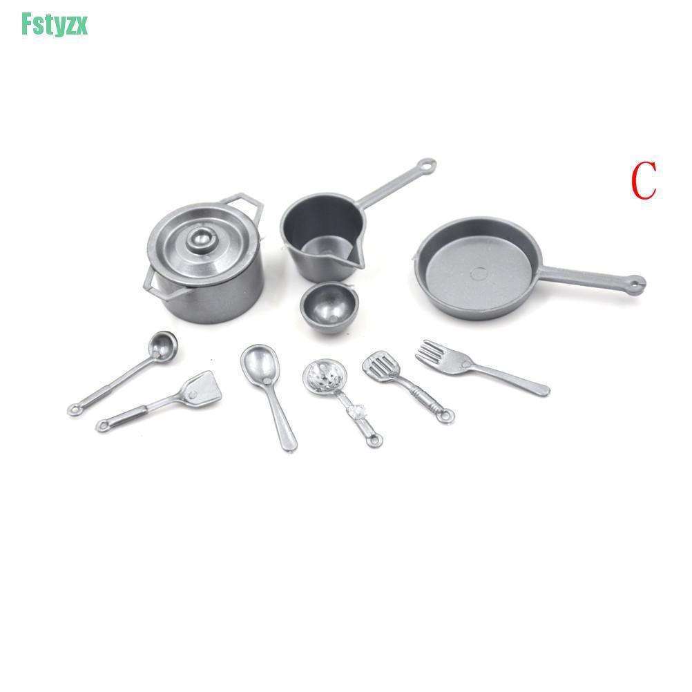 fstyzx 10-15pcs/lot plate cup dish bowl tableware set Dollhouse Miniature Toy
