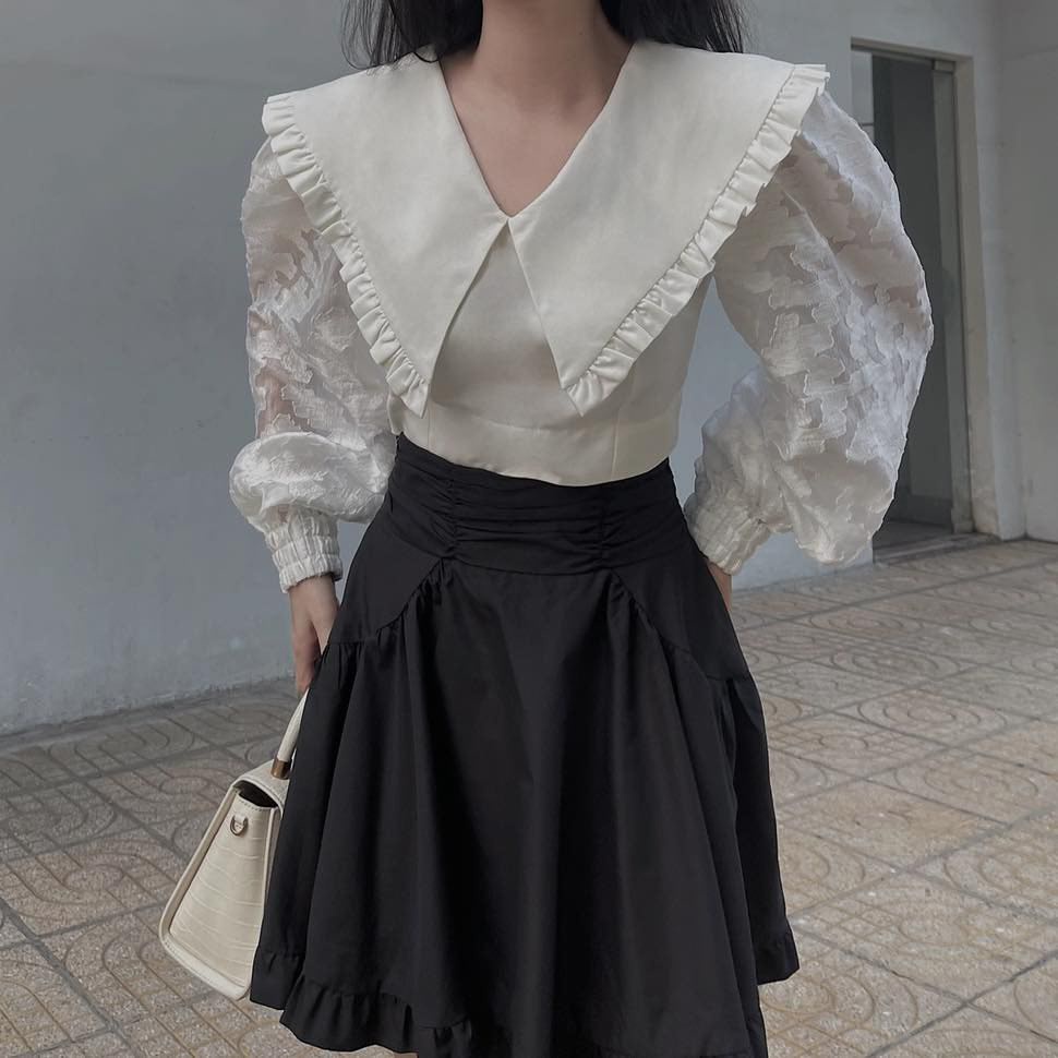 25STUDIO Chân váy bồng xếp li lưng cao dáng xòe Doris Skirt