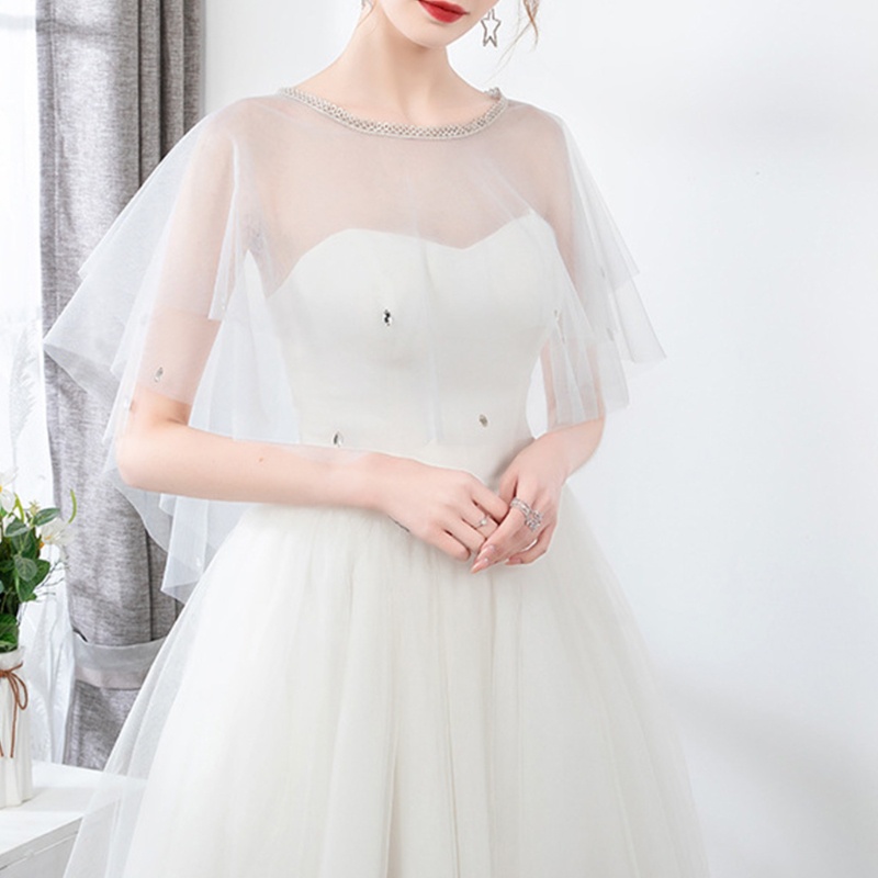 Khăn choàng hai lớp bằng vải tulle mềm mại dành cho cô dâu
