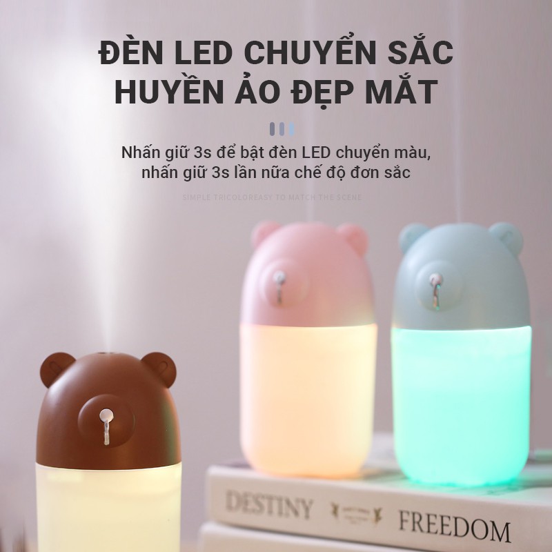 Máy tạo ẩm phun sương M3 lượng sương lớn,hạt sương nano siêu nhỏ dung tích 280ml có đèn LED