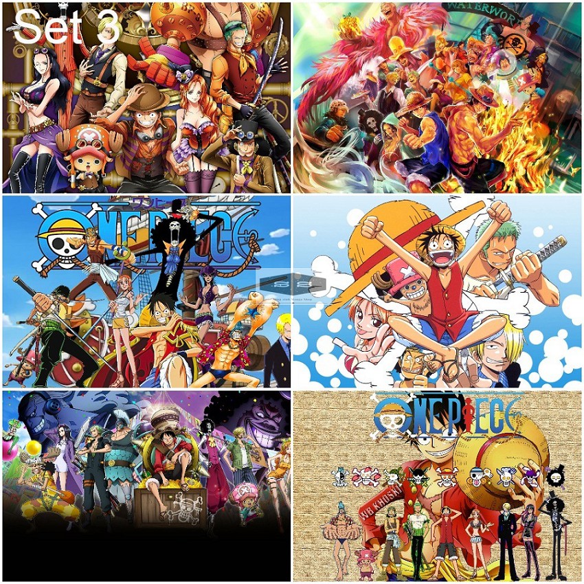Bộ 6 Áp phích - Poster Anime One Piece - Vua Hải Tặc (bóc dán) - A3, A4, A5
