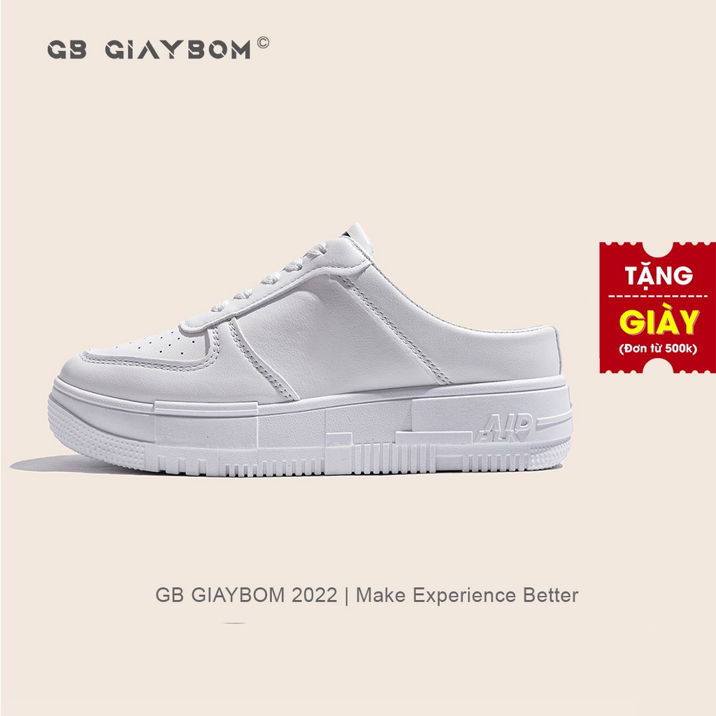 Giày Sục Thể Thao Nữ Giày BOM Hở Gót Đế Cao Bánh Mì Siêu Nhẹ Đẹp Mới Nhất giayBOM GB Classics B1609