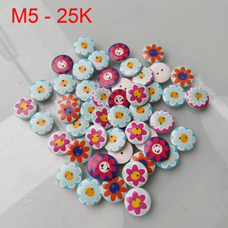 Cúc gỗ in hình 2cm khoảng 50 cúc 1 túi M05