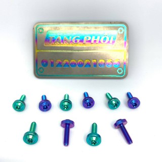 Ốc GR5 Titanium 4 ly 1,5 phân dù nhỏ (M4*15) gắn nắp dầu, yếm ổ khóa Winner, bợ cổ Wave