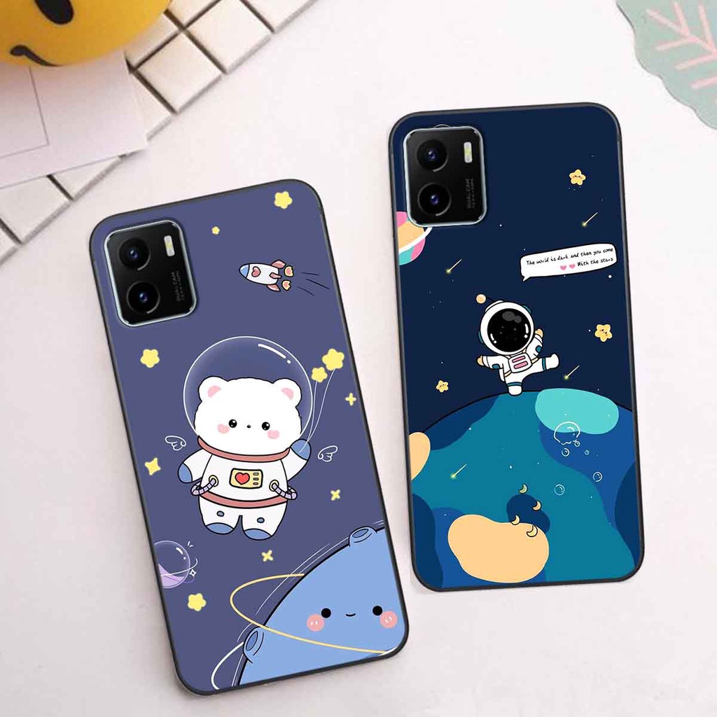 Ốp Vivo Y15s in hình vũ trụ, phi hành gia bầu trời cute dễ thương