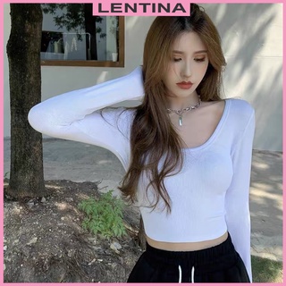 Áo croptop nữ - Áo thun nữ len tăm dài tay cổ rộng trẻ trung năng động phong cách Hàn Quốc