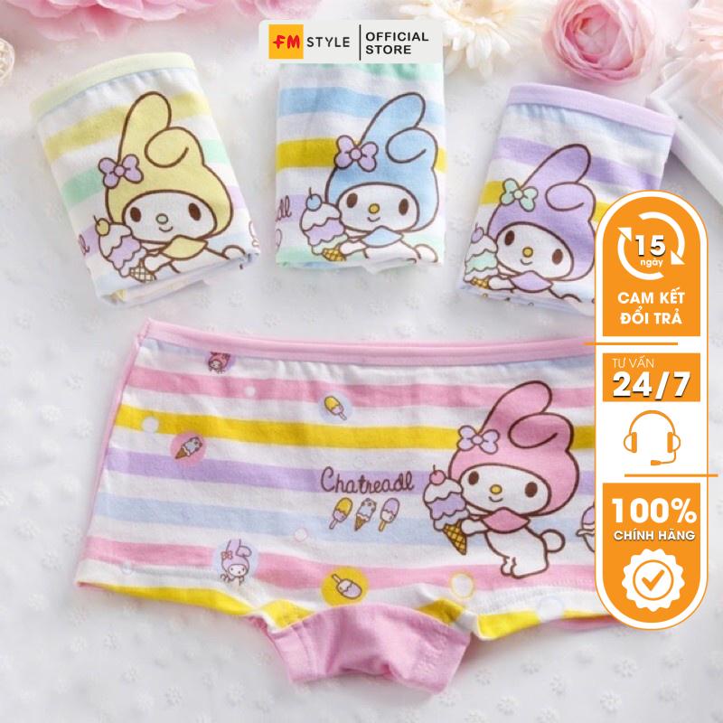 Quần chip bé gái FM Style chất thun cotton an toàn cho da bé dày dặn hoạ tiết dễ thương từ 2-5 tuổi size đại 220115070