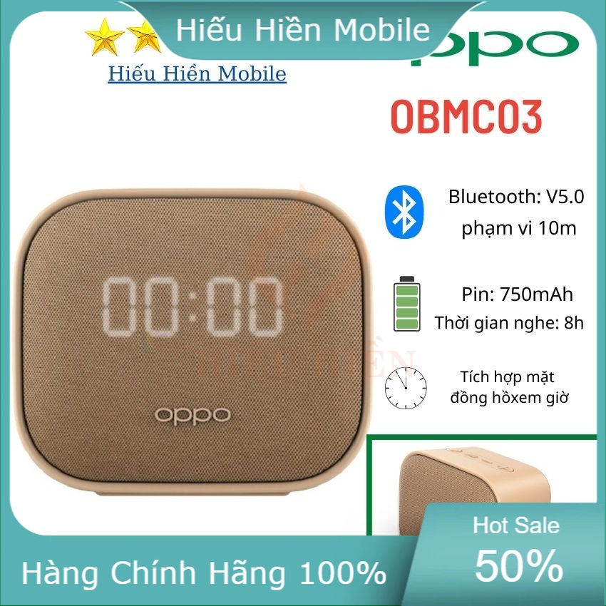 Loa bluetooth không dây mini-Oppo OBMC03,Loa máy tính để bàn, sạc cáp Type C- màn hình hiển thị giờ, nhỏ gọn,kết nối
