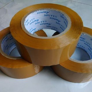 3 cuộn Băng keo dán vàng đục 200 yard (da)/cuộn, 340g/cuộn băng keo dán thùng